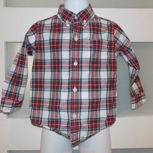 Janie and Jack Multi Color Plaid Button Down Shirt Size 18/24 Months Boy's EUC